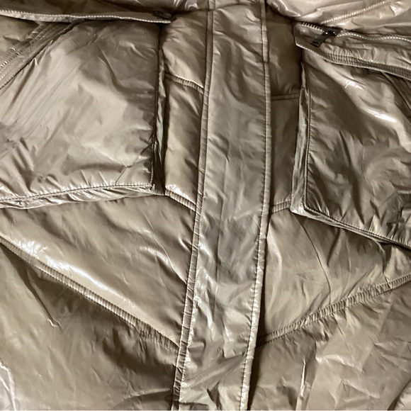 Shanfetl Women’s Camel Long Quilted Coat Hooded Maxi Length Long Sleeve XL - Picture 7 of 8